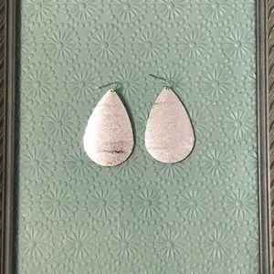Silver Textured Large Teardrop Earrings